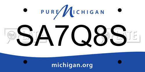 SA7Q8S Michigan License Plate