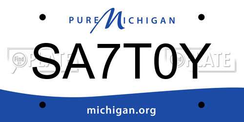SA7T0Y Michigan License Plate