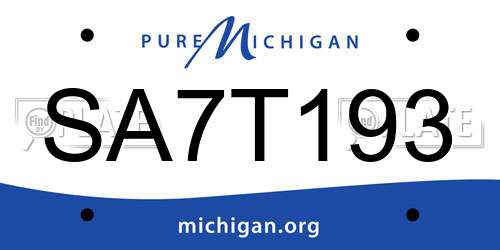 SA7T193 Michigan License Plate