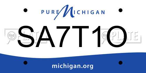 SA7T1O Michigan License Plate