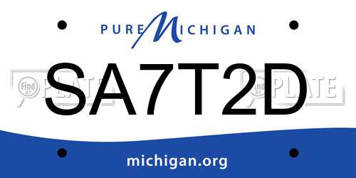SA7T2D Michigan License Plate