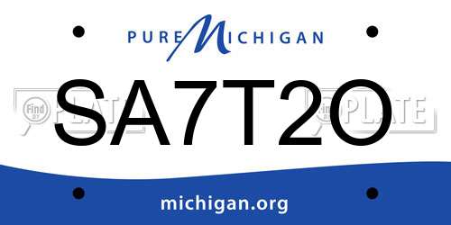 SA7T2O Michigan License Plate