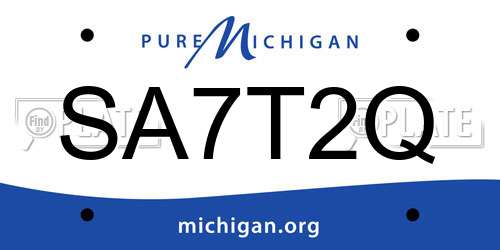 SA7T2Q Michigan License Plate