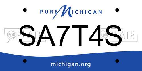 SA7T4S Michigan License Plate