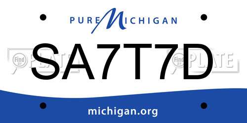 SA7T7D Michigan License Plate