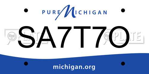 SA7T7O Michigan License Plate