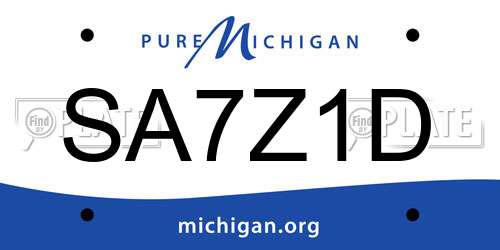 SA7Z1D Michigan License Plate