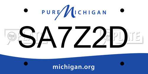 SA7Z2D Michigan License Plate