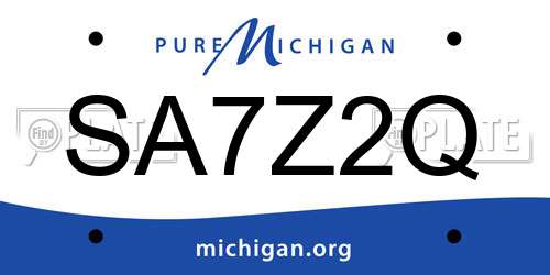 SA7Z2Q Michigan License Plate
