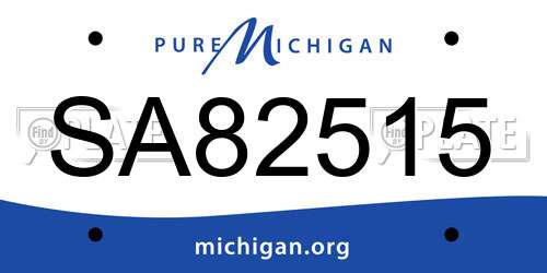 SA82515 Michigan License Plate