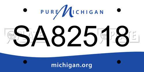 SA82518 Michigan License Plate
