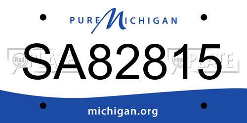 SA82815 Michigan License Plate
