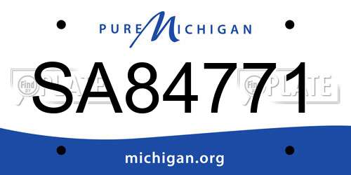 SA84771 Michigan License Plate