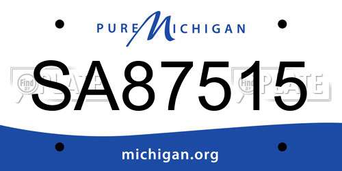 SA87515 Michigan License Plate