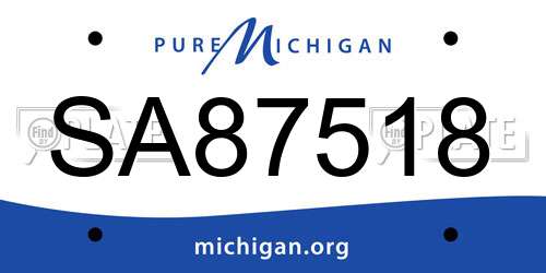 SA87518 Michigan License Plate