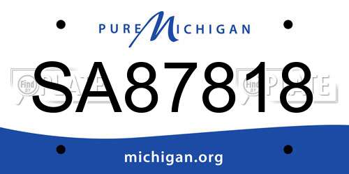 SA87818 Michigan License Plate