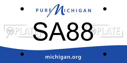 SA88 Michigan License Plate