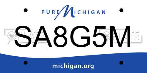 SA8G5M Michigan License Plate