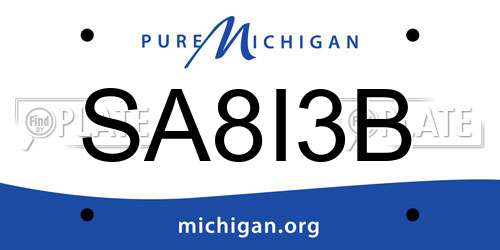 SA8I3B Michigan License Plate