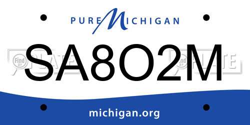 SA8O2M Michigan License Plate