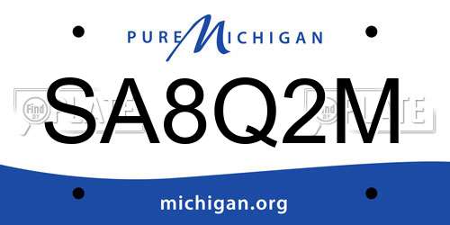 SA8Q2M Michigan License Plate