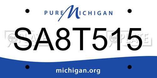 SA8T515 Michigan License Plate