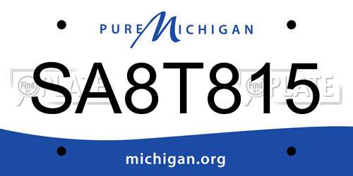 SA8T815 Michigan License Plate