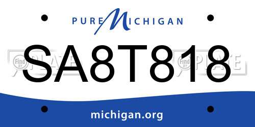 SA8T818 Michigan License Plate