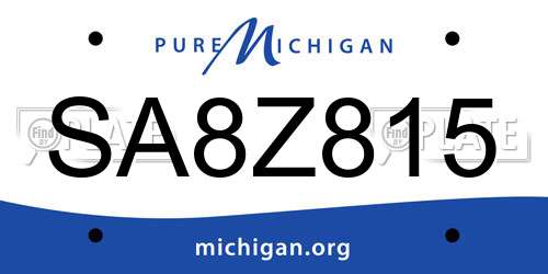 SA8Z815 Michigan License Plate