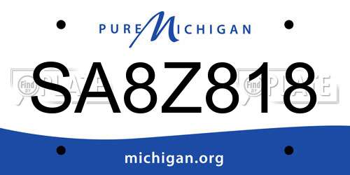 SA8Z818 Michigan License Plate