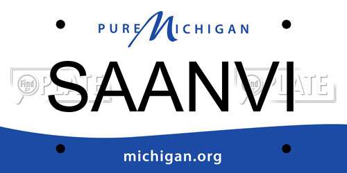 SAANVI Michigan License Plate