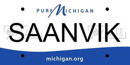 SAANVIK Michigan License Plate