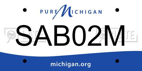 SAB02M Michigan License Plate
