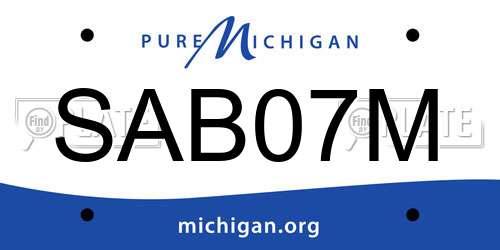 SAB07M Michigan License Plate