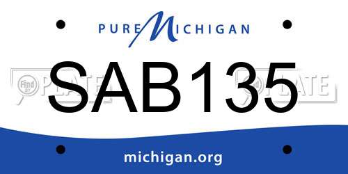 SAB135 Michigan License Plate