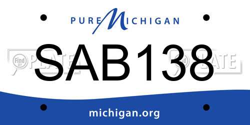SAB138 Michigan License Plate