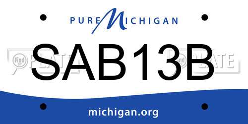 SAB13B Michigan License Plate