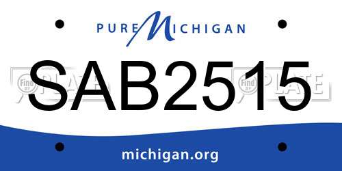 SAB2515 Michigan License Plate