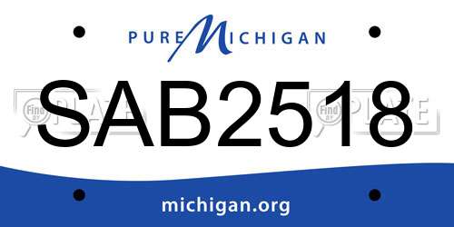 SAB2518 Michigan License Plate