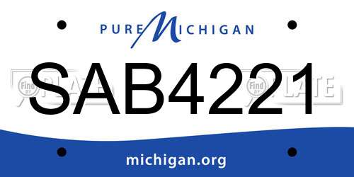 SAB4221 Michigan License Plate