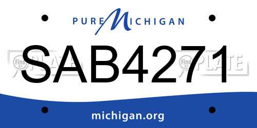 SAB4271 Michigan License Plate