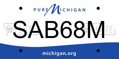 SAB68M Michigan License Plate