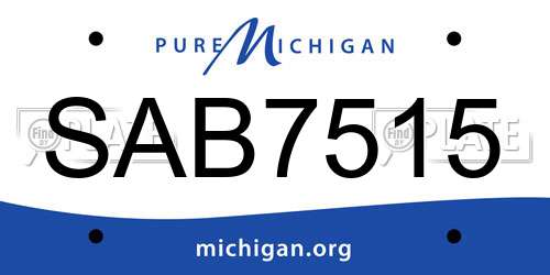 SAB7515 Michigan License Plate