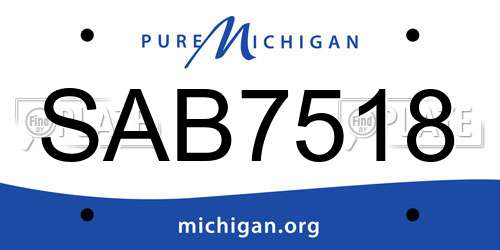 SAB7518 Michigan License Plate