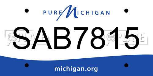 SAB7815 Michigan License Plate