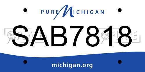 SAB7818 Michigan License Plate