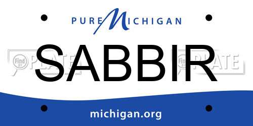 SABBIR Michigan License Plate
