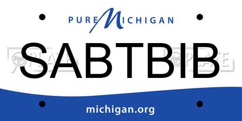 SABTBIB Michigan License Plate