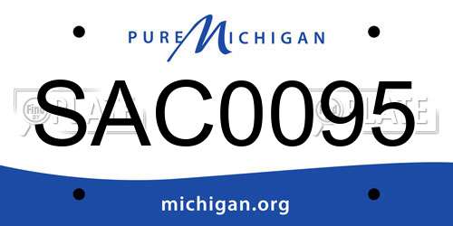 SAC0095 Michigan License Plate