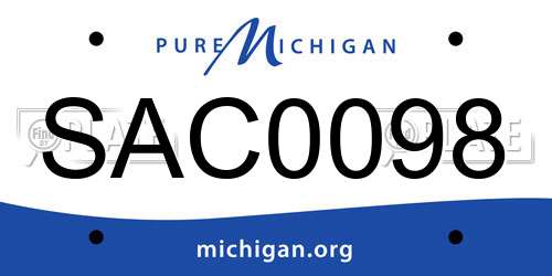 SAC0098 Michigan License Plate